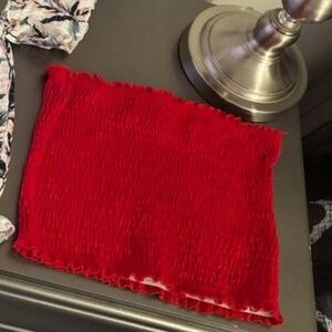 Vibrant Red Tube Crop Top